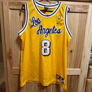 Kobe Bryant #8 Los Angeles Lakers Nike Team Jersey Yellow Size M Length +2